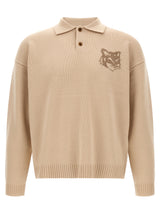 Maison Kitsuné Beige Wool Cardigan