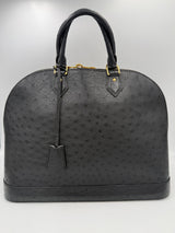 Louis Vuitton LOUIS VUITTON Alma GM in Ostrich Leather Handbag