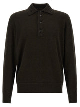 ZEGNA Brown Wool Polo Shirt