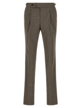 Pal Zileri Brown Wool Dress Pants