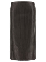 Tom Ford Brown Lamb Leather Midi Skirt