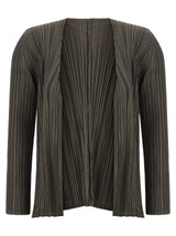 PLEATS PLEASE ISSEY MIYAKE Bicolor Polyester Cardigan