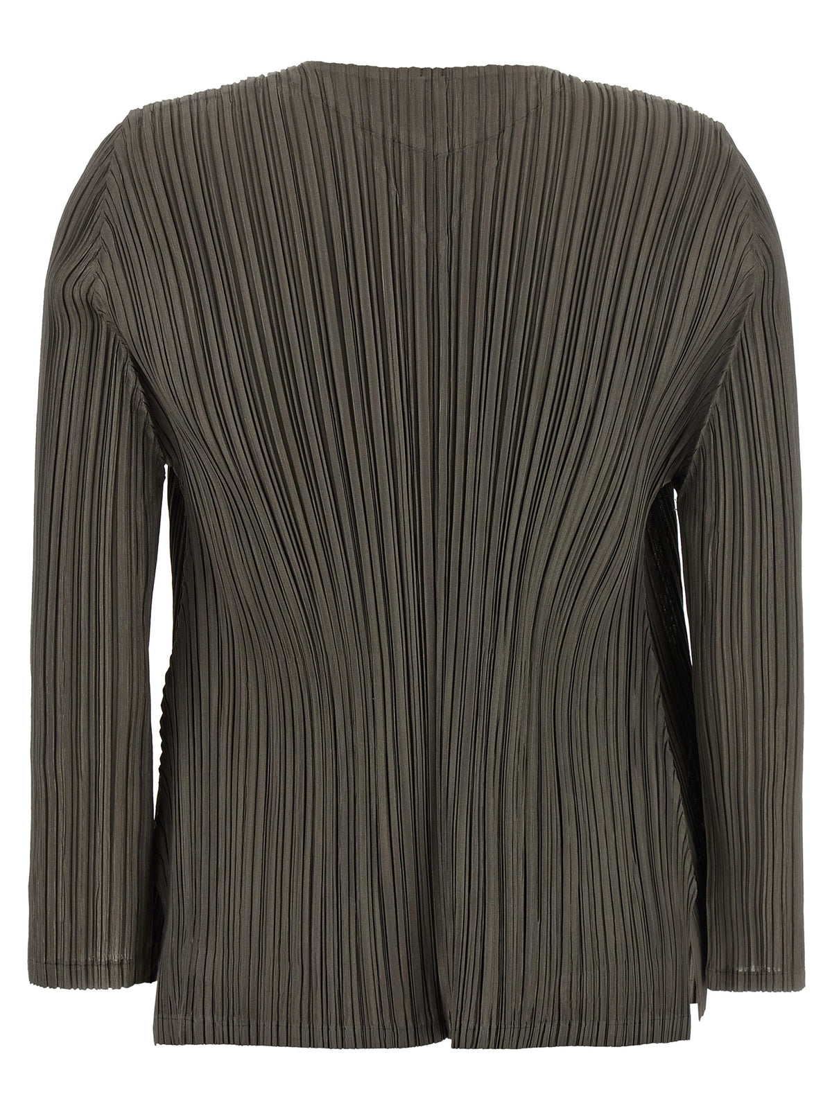 PLEATS PLEASE ISSEY MIYAKE Bicolor Polyester Cardigan