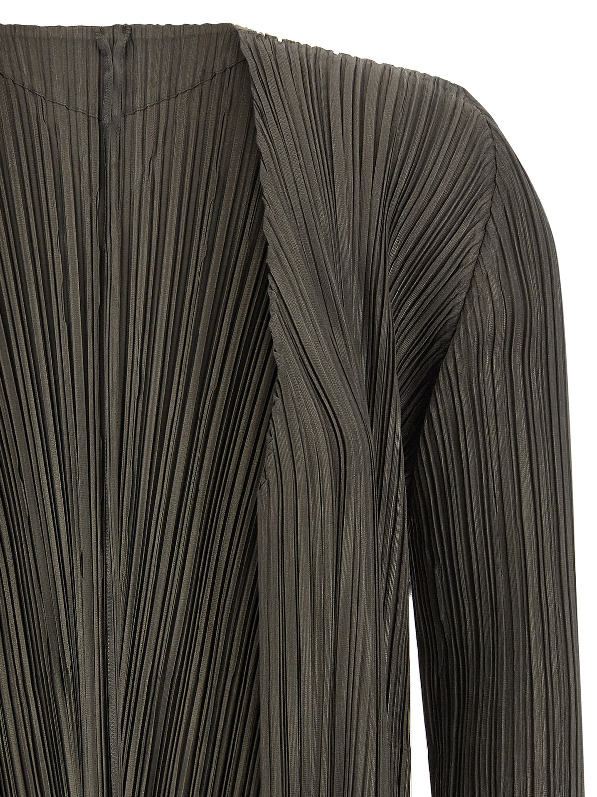 PLEATS PLEASE ISSEY MIYAKE Bicolor Polyester Cardigan
