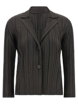 PLEATS PLEASE ISSEY MIYAKE Gray Polyester Blazer