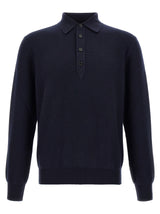 ZEGNA Blue Cashmere Polo Shirt