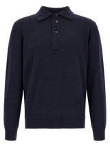 ZEGNA Blue Wool Polo Shirt