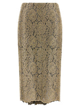 Ermanno Scervino Gold Polyester Midi Skirt