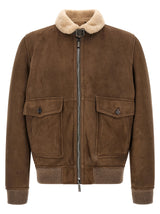 MooRER Brown Wool Bomber