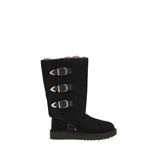 UGG Black Suede Leather Lace-Up Boots