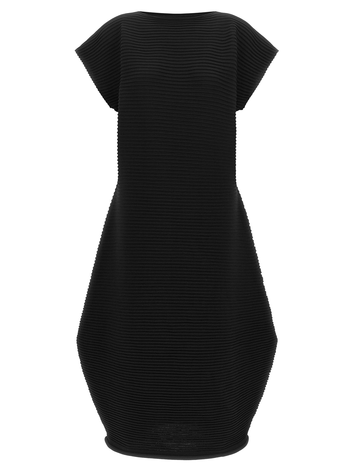 PLEATS PLEASE ISSEY MIYAKE Black Polyester Midi Dress