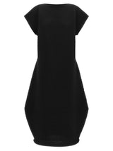 PLEATS PLEASE ISSEY MIYAKE Black Polyester Midi Dress