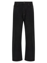 Balenciaga Black Cotton Relaxed Fit Jeans