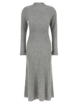 Fabiana Filippi Gray Virgin Wool Midi Dress