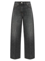 Peserico Gray Cotton High-Waisted Jean