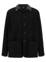 Comme Des Garçons Black Wool Full-Length Jacket