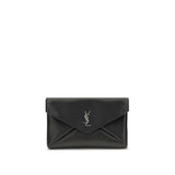 Saint Laurent Black Calf Leather Bos Taurus Clutch Bag