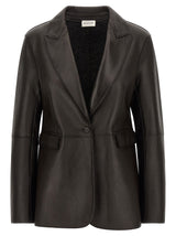 P.A.R.O.S.H. Black Lamb Leather Blazer