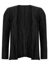 PLEATS PLEASE ISSEY MIYAKE Black Polyester Cardigan