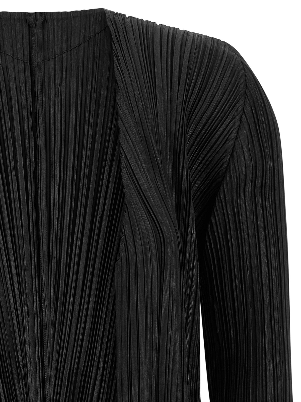 PLEATS PLEASE ISSEY MIYAKE Black Polyester Cardigan
