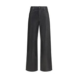 7FOR Black Leather Pants