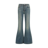 Alexander McQueen Blue Cotton Flared Jeans