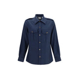 Brunello Cucinelli Blue Wool Oves Aries Shirt