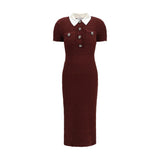Self-Portrait Bordeaux Polyester Casual Dress
