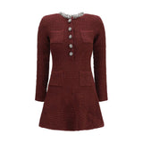 Self-Portrait Bordeaux Polyester Casual Dress