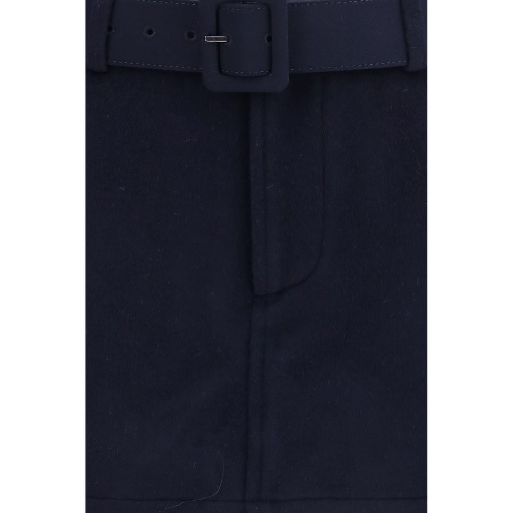 Self-Portrait Blue Wool Oves Aries Bermuda Shorts