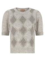 Twinset Gray Marabou Cardigan