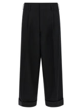 Comme Des Garçons Black Wool Cropped Pants