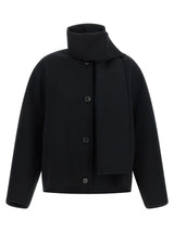 'S Max Mara Black Wool Full-Length Jacket