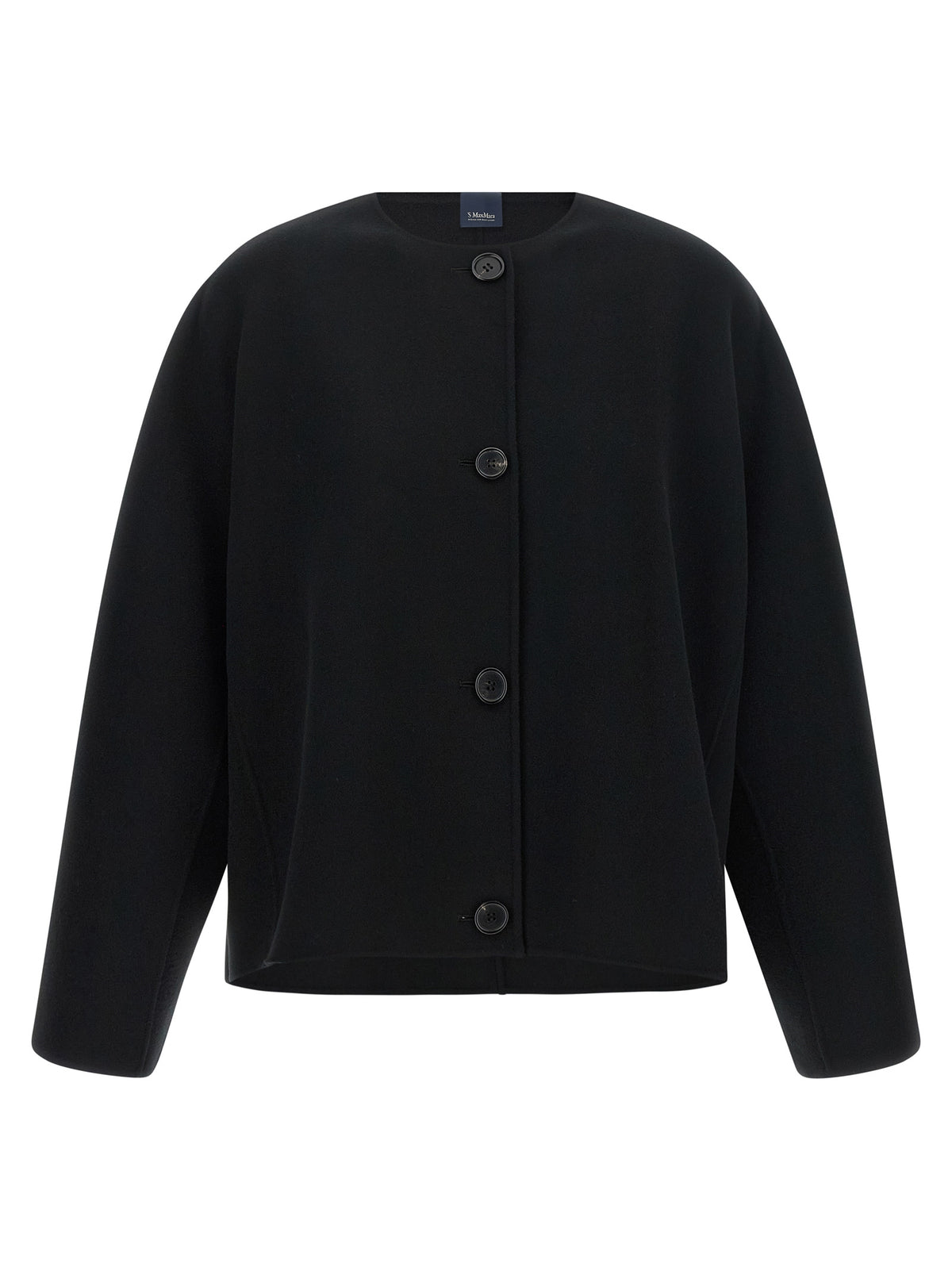 'S Max Mara Black Wool Full-Length Jacket