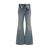 Alexander McQueen Blue Cotton Flared Jeans