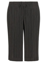 PLEATS PLEASE ISSEY MIYAKE Gray Polyester Bermuda Shorts