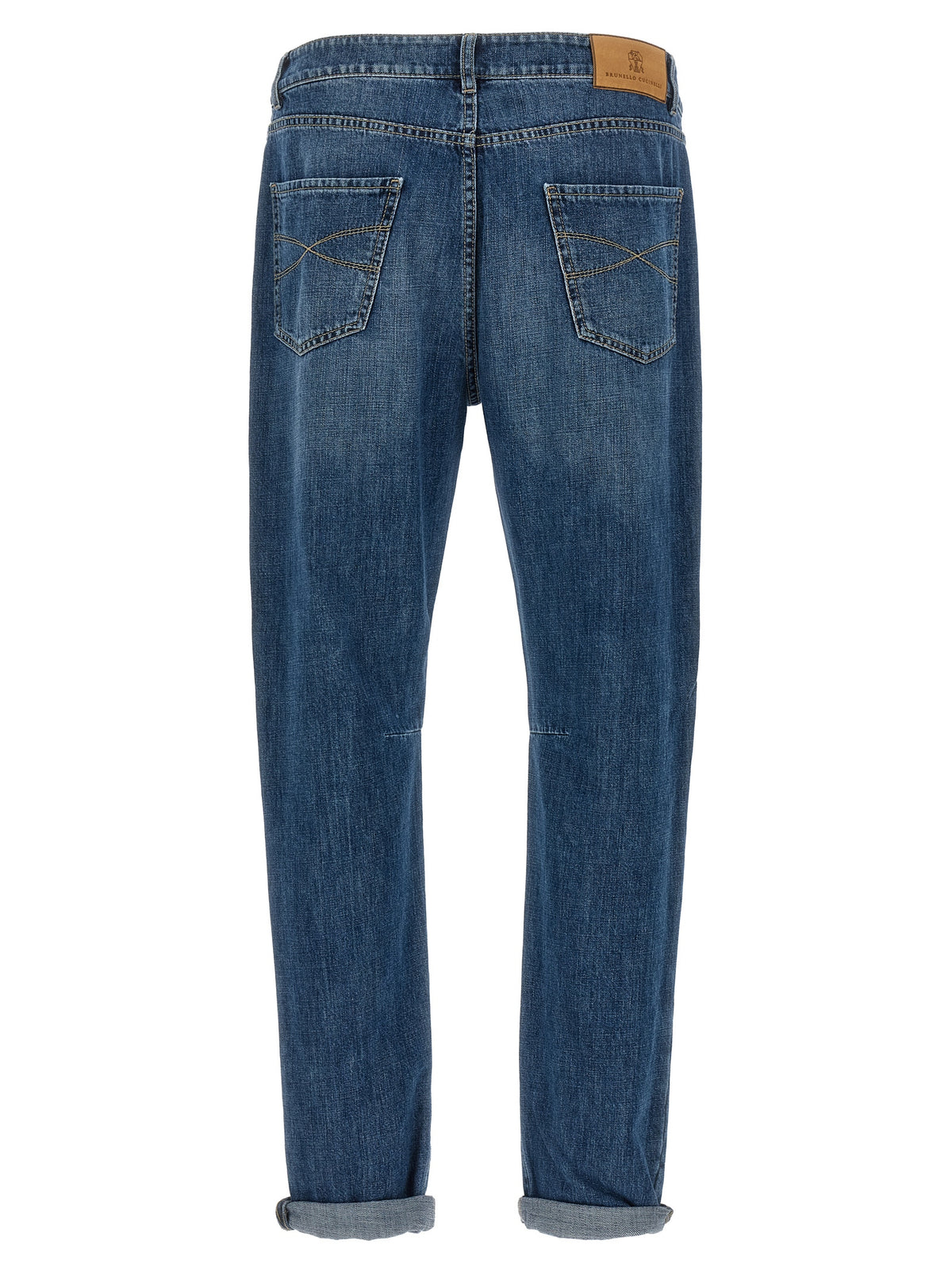 Brunello Cucinelli Blue Cotton Straight-Leg Jeans for Men