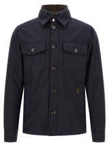 MooRER Blue Wool Full-Length Jacket