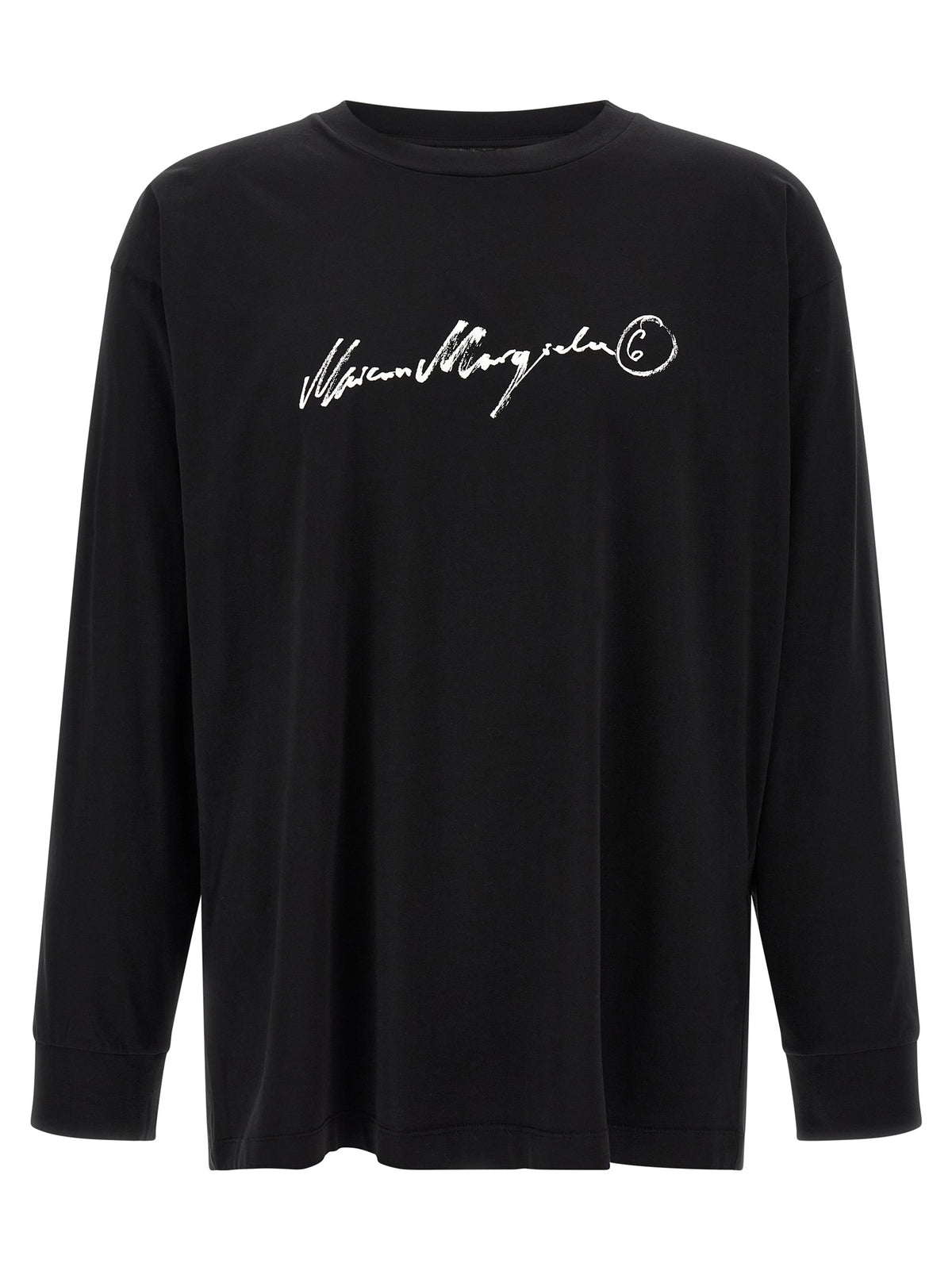 MM6 Maison Margiela Black Cotton Long Sleeve T-Shirt