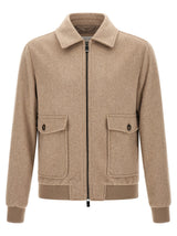 Pal Zileri Beige Wool Full-Length Jacket