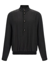ZEGNA Black Satin Sweatshirt