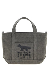 Maison Kitsuné Gray Cotton Tote Bag