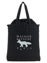 Maison Kitsuné Black Nylon Tote Bag