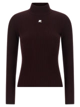 Courrèges Bordeaux Viscose Cardigan