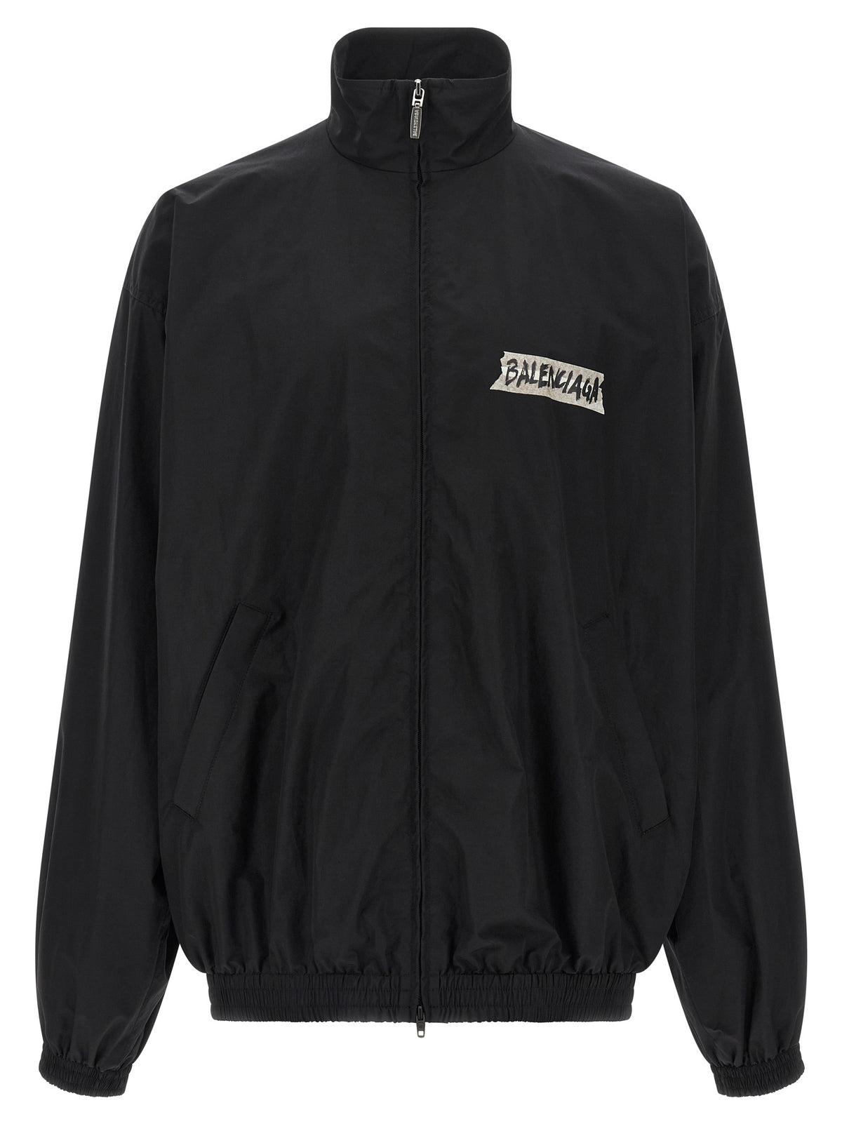 Balenciaga Black Cotton Sweatshirt with Masking Tape Print