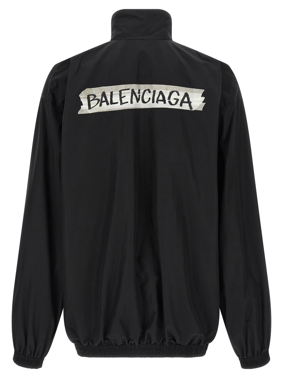 Balenciaga Black Cotton Sweatshirt with Masking Tape Print