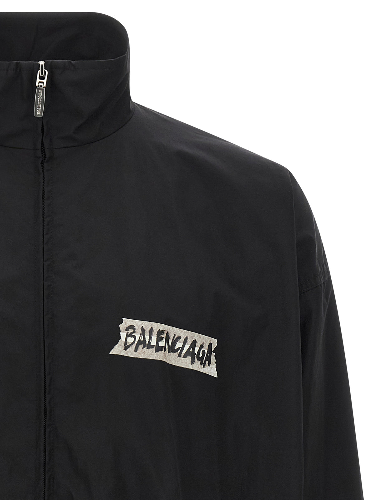 Balenciaga Black Cotton Sweatshirt with Masking Tape Print