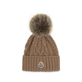 Moncler Brown Wool Oves Aries Beanie