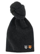 Maison Kitsuné Gray Virgin Wool Scarf