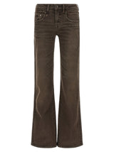 R13 Brown Cotton Flared Jeans